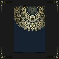 Luxury gold mandala ornate background for wedding invitation vector