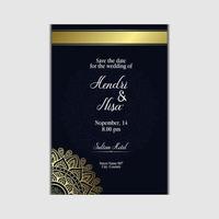 Luxury gold mandala ornate background for wedding invitation vector