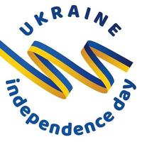 ukraine independence day with waving flag vector