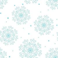 Pattern with falling blue snowflakes vector