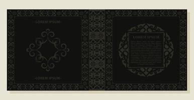 luxury dark ornament pattern classic cover vector