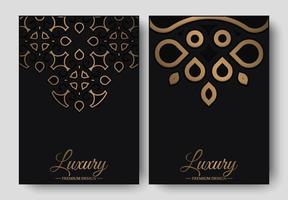 cubierta de elegante motivo estampado en color dorado vector