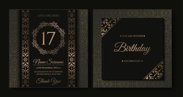 ornament pattern style elegant birthday invitation vector