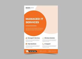 IT service and management flyer template idea sample. vector