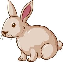 White rabbit cartoon on white background