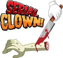 Serial clown text design for Halloween festival vector