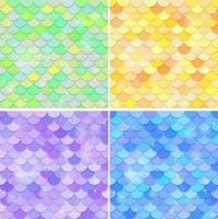 Set of fish scale seamless pattern background vector