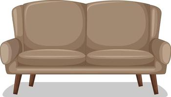 Beige two-seater sofa isolated on white background vector