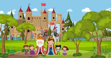 Female medieval historical cartoon characters vector