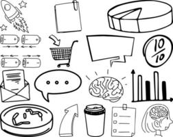 Set of item and symbol hand drawn doodle vector