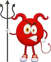 personaje de dibujos animados del diablo rojo con expresión facial vector