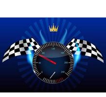 Checkered flag, speedometer. Vector Illustration.