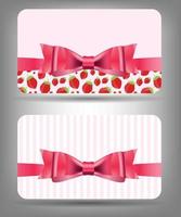 Card with bow and ribbon. Vector illustration