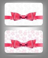 Card with bow and ribbon. Vector illustration