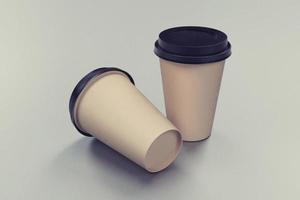 Two Coffee Cups Mockup photo