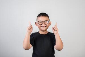 Funny portrait boy studio photo