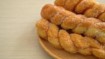 donut de açúcar em forma de espiral