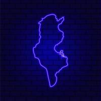 Tunisia glowing neon sign on brick wall background photo