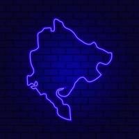 Montenegro glowing neon sign on brick wall background photo