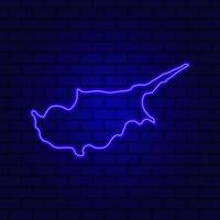 Cyprus glowing neon sign on brick wall background photo