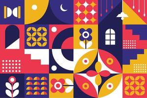 Abstract retro geomatric shape background vector
