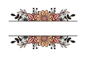 Simple floral design with space in the midle vector