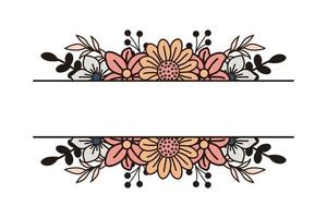 Simple floral design with space in the midle vector