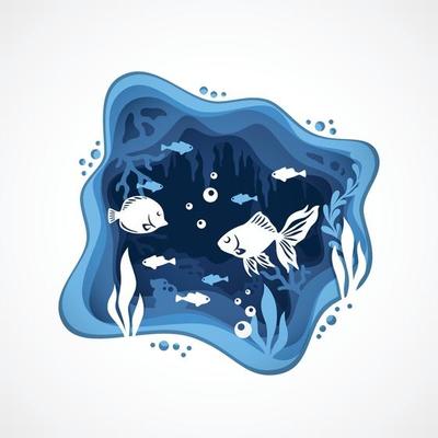 Paper Cut Fish Vector Art, Icons, and Graphics for Free Download