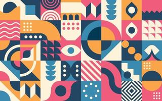 Abstract retro geomatric shape background vector