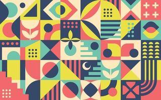 Abstract retro geomatric shape background vector