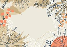 Beautiful tropical floral art background vector
