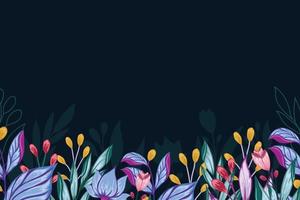 Tropical floral art background vector