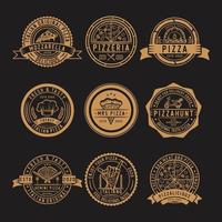 Set of pizza labels, badges and design element vector