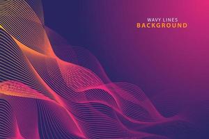 Wavy line background dynamic flow concept vector