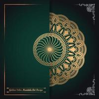 diseño de arte de mandala de color dorado de lujo creativo y único vector