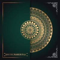 diseño de arte de mandala de color dorado de lujo creativo y único vector