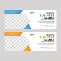 Geometric business social media banner template vector