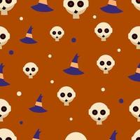 Halloween Seamless Pattern with cute, funny, sweet characters, vector