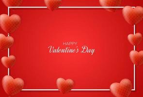 Valentine's day background with 3d love balloons vector