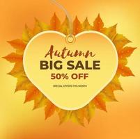 autumn sale promotion banner vector