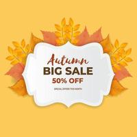 autumn sale promotion banner vector