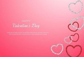 Valentine's day background with love glitter forming love lines vector