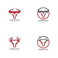 Bull horn logo and symbol template icons app vector