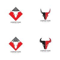 Bull horn logo and symbol template icons app vector