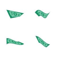 Ilustración de vector de icono de billetes de banco de papel de stock de dólar estadounidense