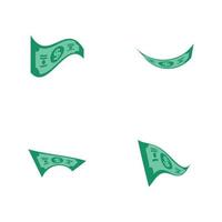 US Dollar stock paper bank notes icon vector illustration