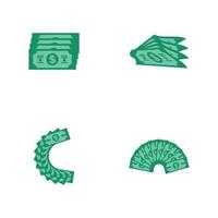 US Dollar stock paper bank notes icon vector illustration