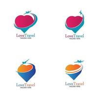 Love Travel logo vector icon design template