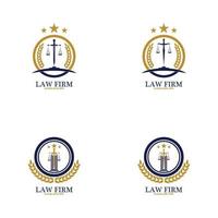 Law Firm logo and icon design template-vector vector