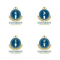 Plantilla de diseño de logotipo de universidad, academia, escuela y curso. vector